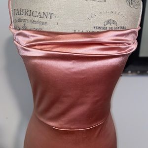 Worn once. Bridesmaid gown in beautiful peachy pink. Elegant and sexy.